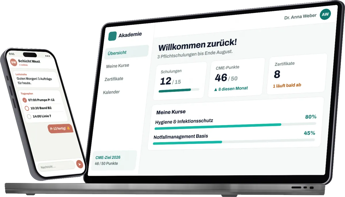 Beispiel-Anwendung von wegpunkt auf iPhone und MacBook.